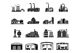 Factory And Production Buildings Business Icon Concrete Architecture Home Icon