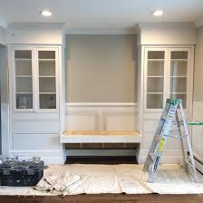 Hemnes Cabinets From Ikea W Extra Molding To Look Like Built Ins Ikea Built In Ikea Dining Room Room Remodeling