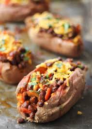 Vegetarian Black Bean Chili Stuffed Sweet Potatoes Recipe Recipes Sweet Potato Recipes Food