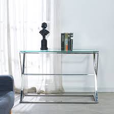 Metro Lane Lowman 120cm Glass Top Console Table