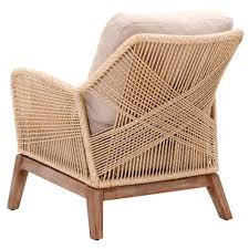 Luca Sand Woven Rope Club Chair Back Outdoor Furniture Cushions Wicker Dining Chairs Club Chairs