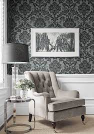 Thibaut Designs New Damask Wallpaper Collection Linda Merrill Damask Wallpaper Living Room Wallpaper Living Room Damask Wallpaper Bedroom