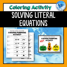 Literal Equations Carving Pumpkins Coloring Activity Print Digital Literal Equations Equations Fall Math Activities
