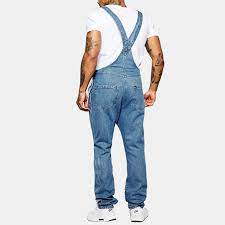 19 male camel toes that must be stopped. Mens Fashion Sling Romper Torn Denim Solid Color Casual Suspender Pants Edge Cyber Com
