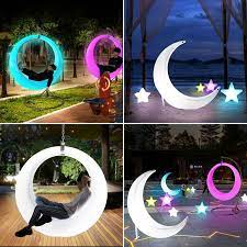 park s latest round hanging chair and moon shaped hanging chair pe material rgbled and lithium battery insid balcony design ideas kinds of colors moon shapes