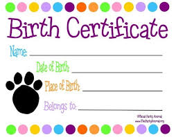 The Party Animal Birth Certificate Template Pet Adoption Certificate Birth Certificate