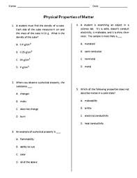 Grades 6, 7, 8 age: Properties Of Matter Worksheets Teachers Pay Teachers