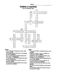 Imperfecto Crossword Worksheets Teaching Resources Tpt