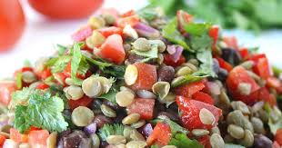 Black Bean Lentil Salad With Cumin Lime Dressing Recipe Lentil Salad Lentils Healthy Recipes