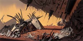 Scott Wills Clone Wars Art Crashed Spaceship Animation Background Samurai Jack Background Game Background Art