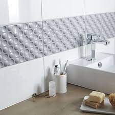 Castorama carrelage salle de bain. Carrelage Mur Decor 3d Gris 20 X 40 Cm Bubble Vendu Au Carton Castorama