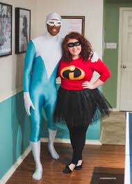 This bodysuit is red with an orange belt and incredibles logo detail, as well as black lower leotard, leg, and collar details. Frozone Mrs Incredible Savannah Smiled