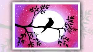 Easy Simple Bird On Branch Drawing How To Draw An Alone Bird Easy Oil Pastel Drawing For Beginners Moonli In 2020 Oil Pastel Drawings Oil Pastel Drawings Easy Oil Pastel Art