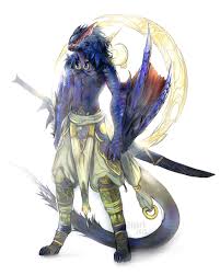 Awesome commission I did for Mokko on FA. I had to draw an anthro Nargacuga  and outfit is inspired by Asuras Wrath designs. ... – @kiguri on Tumblr