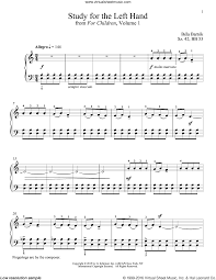 Bartok Study For The Left Hand Sheet Music For Piano Solo Pdf Sheet Music Piano Sheet Music Piano Music Lessons