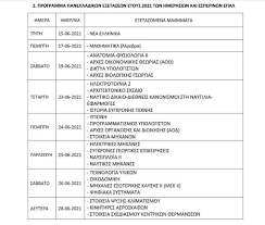 Τρίτη, 15 ιουνίου 2021, 13:41. Panellhnies 2021 Anakoinw8hke To Programma E3etasewn Se Gel Kai Epal