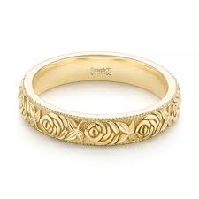 So your wedding ring can be white gold, rose gold, platinum, green gold, or even some other beautiful combination. Custom Floral Engraved Wedding Band 104206 Seattle Bellevue Joseph Jewelry Custom Wedding Rings White Gold Engagement Rings Gold Diamond Wedding Band
