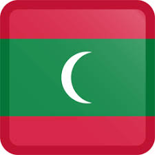 The center bears a vertical white crescent; The Maldives Flag Icon Country Flags