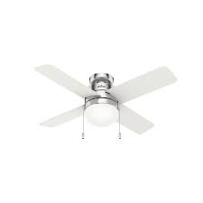 Install the correct size light bulb in the fixture's sockets. Hunter Timpani 44 In Brushed Nickel Led Indoor Flush Mount Ceiling Fan 4 Blade In The Ceiling Fans Department At Lowes Com