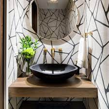 Hydrangea wallpaper and gray malin prints. 75 Beautiful Wallpaper Powder Room Pictures Ideas July 2021 Houzz