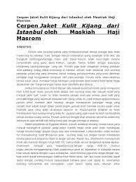 We have many leather jackets. Cerpen Jaket Kulit Kijang Dari Istanbul Oleh Maskiah Haji Masrom