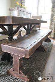 Hey Guys I M Back To Share The New Benches That I Built For My New Dining Table If You Dining Table With Bench Restoration Hardware Dining Table Diy Dining