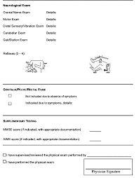 Draft Physical Examination Form To Standardize Physical