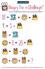 The puzzles on this page are based on the following math topics: Challenge Math Worksheets 188 Best Algebra Picture Problems Images Logic Math Math Riddles Maths Puzzles In 2021 Math Riddles Logic Math Math Challenge