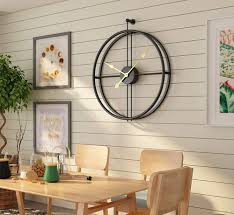 Shop wall & table clocks at interiors online. Modern 3d Wall Clocks Battery Operated Decorative 20 X24 Round Iron Metal Clock For Living Room Bedroom Office Black Buy Online In Gambia At Gambia Desertcart Com Productid 100022557