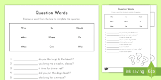 This worksheet includes a list of words that begin with the digraph wh, such as which, why, what, when, and whip. a digraph is a combination of two letters that creates one sound. Who What When Where Why And How Worksheet Ela Resources