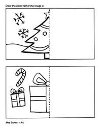 A Half Drawn Coloring Sheet For Your Students To Complete The Drawing And Enjoy Christmas Coloring Sheets Half Christmas Christmas Colors