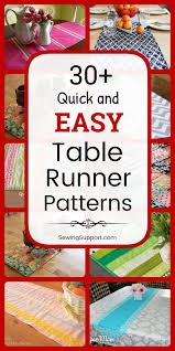 Diy Easy Table Runners Over 30 Free Quick And Easy Table Runner Sewing Patterns Tutorials And Di Table Runner Diy Crochet Table Runner Table Runner Pattern