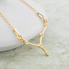 Star sign collection zodiac bead chain necklace silver. Cancer Zodiac Sign Swarovski Necklace Gold Plated