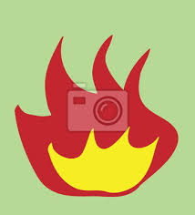 Llamas De Fuego De Dibujos Animados Fotomural Fotomurales Bola De Fuego Esbozado Flameante Myloview Es