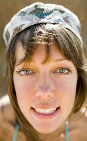 Portrait of Ginger Girl with Wet Hair at the Sea Stock Image