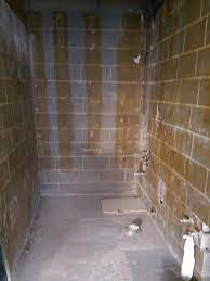 Concrete is a versatile material that can take on many different looks and feels. Shower Pan In Bathroom With Cinder Block Walls Ceramic Tile Advice Forums John Bridge Ceramic Tile