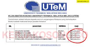 Pengambilan jawatan kosong ini telah dibuka kepada seluruh warganegara malaysia yang berminat dengan jawatan kosong yang ditawarkan. Jawatan Kosong Di Melaka