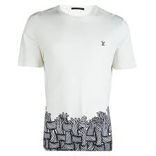 Louis Vuitton Off White Cotton Printed Logo Detail T Shirt Xl