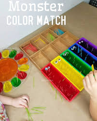 While my daughter is quite the pro at matching colors, she is still learning to name the colors consistently. Monster Color Matching Activity For Preschool Active Littles