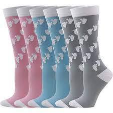 3 Pairs Knee High Graduated Compression Socks For Women And Men Best Medical Nursing Travel Teamsp Womens Compression Socks Compression Socks Flight Socks