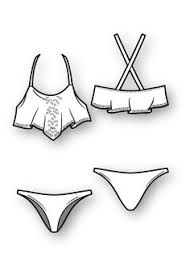 Sketch curved lines for the eyebrows and ovals with pointed ends for the eyes. 23 Best Bikini Drawing Ideas Bikini Drawing Fashion Sketches Fashion Flats