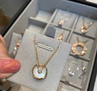 Elegant Jade & Fritillaria Necklace - 18k Rose Gold Plated, Classic Design,  Perfect Gift for Her - Red Agate Accent, Lovers' Necklace