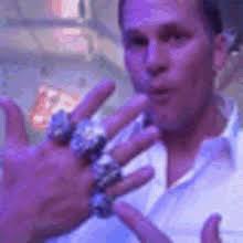After leading the new england patriots to their fifth super bowl win, tom brady became the first quarterback in nfl history who could adorn his hand with five championship rings. Tom Brady Four Rings Gifs Tenor