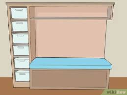 The bench top will have a hinged door to provide access the storage area inside the banquette. How To Set Up A Mudroom Bench 11 Steps With Pictures Wikihow