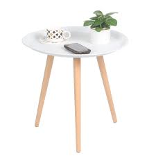 Shop for small accent tables at bed bath & beyond. Exilot Round Side Table Metal End Table With Solid Wood Legs Small Coffee Tables For Living Room Nightstand Accent Tables Side Table For Small Spaces White Buy Online In Fiji At Fiji Desertcart Com Productid