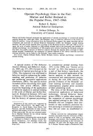 PDF) Operant psychology goes to the fair: Marian and Keller Breland in the  popular press, 1947-1966