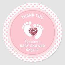 Cute Pink Polka Dot Baby Shower Sprinkle Girl Classic Round Sticker Zazzle Com In 2021 Polka Dot Baby Shower Pink Polka Dots Cute Pink