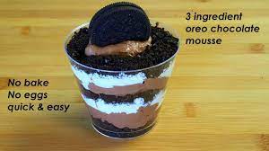 3 Ingredient Oreo Chocolate Mousse Recipe Oreo Recipes Desserts Different Cakes
