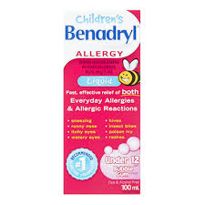 1 to 2 tablets every 4 to 6 hours. Benadryl Children S Allergy Liquid Under 12 Diphenhydramine Hydrochloride 6 25 Mg 5ml Bubble Gum 100ml Shoppers Drug Mart