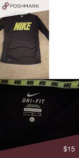 Black And Neon Green Nike Shirt Nike Dri Fit Shirt In 2020 Dri Fit Shirt Workout Shirts Long Sleeve Tshirt Men